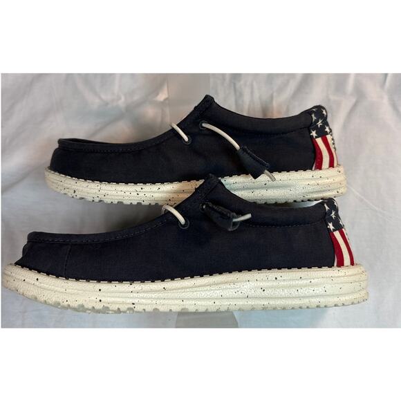 Hey Dude Wally Americana Navy Blue Patriotic Womens Size 7 - Picture 4 of 6